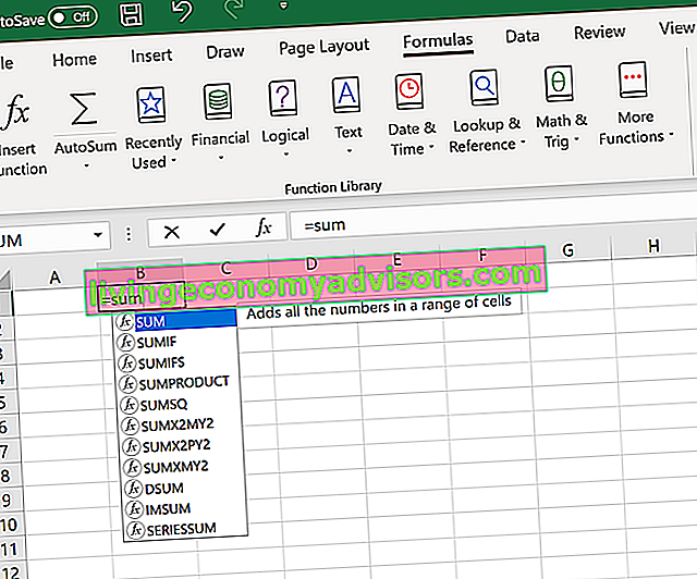 Grundläggande Excel-formel - Använd enkel insättning