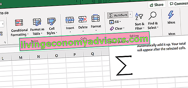 Formule Excel di base per principianti - Somma automatica