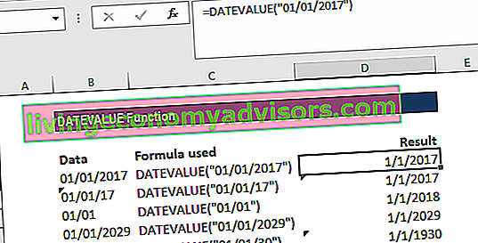 DATEVALUE-Funktion - Beispiel 1c