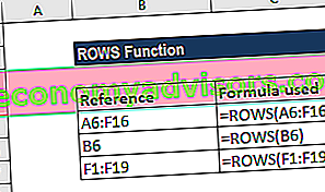 Fonction ROWS
