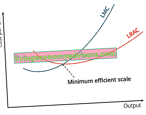 Minimale efficiënte schaal = LRAC en LMC