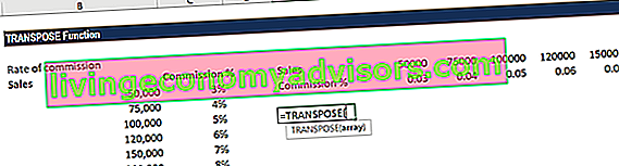 TRANSPOSE-Funktion - Beispiel 1b