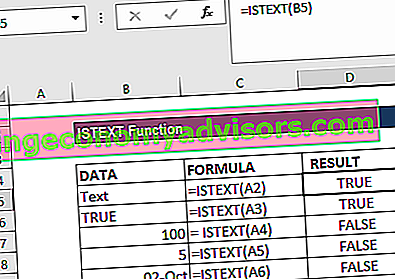 ISTEXT-functie - Voorbeeld 1