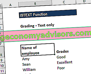 ISTEXT-functie - Voorbeeld 2