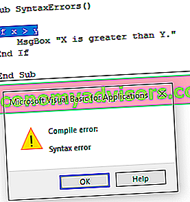 Syntax Error Message Box