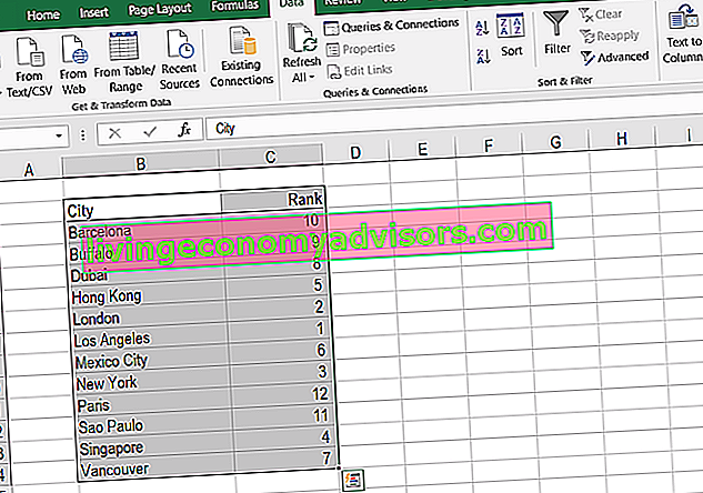 Ordenar alfabéticamente en Excel - Ordenar paso 3