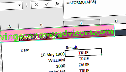 Fonction ISFORMULA - Exemple 1a