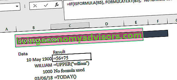 ISFORMULA-Funktion - Beispiel 3