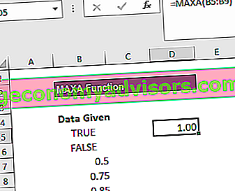 Función MAXA - Ejemplo 2b