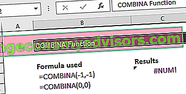 Função COMBINA - Exemplo