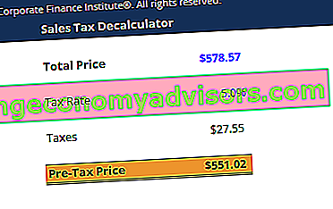 Capture d'écran du calculateur de taxe de vente