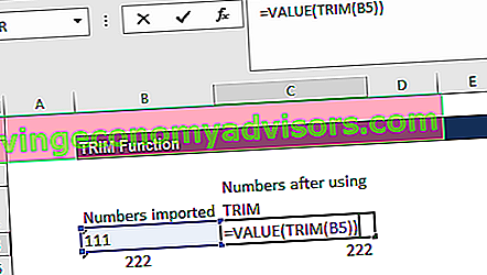Fonction TRIM - Exemple 2c
