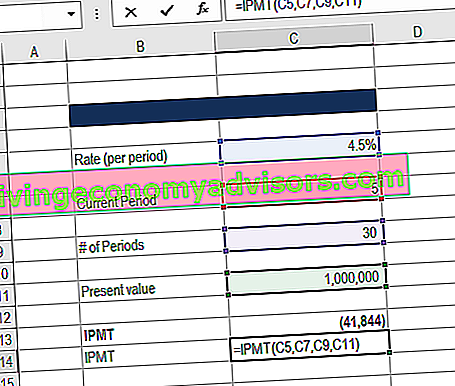 IPMT-Funktion in Excel