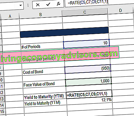 Yield-to-Maturity-Funktion in Excel